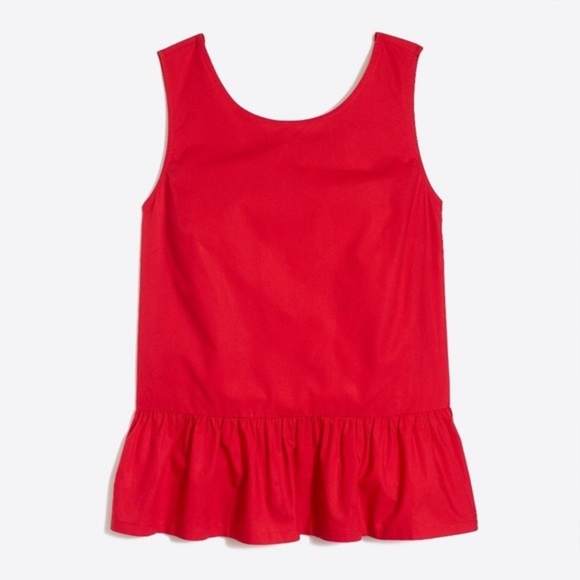 J.Crew Factory Red Double Bow-Back Peplum Tank Top Size S - Picture 1 of 3